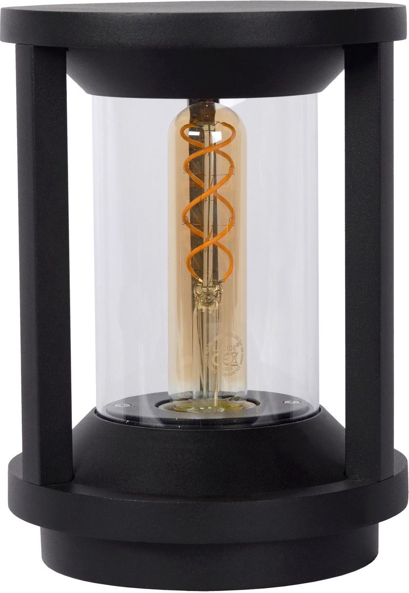 Lucide Cadix - Sokkellamp - Ø 16 cm - 1xE27 - IP65 - Zwart
