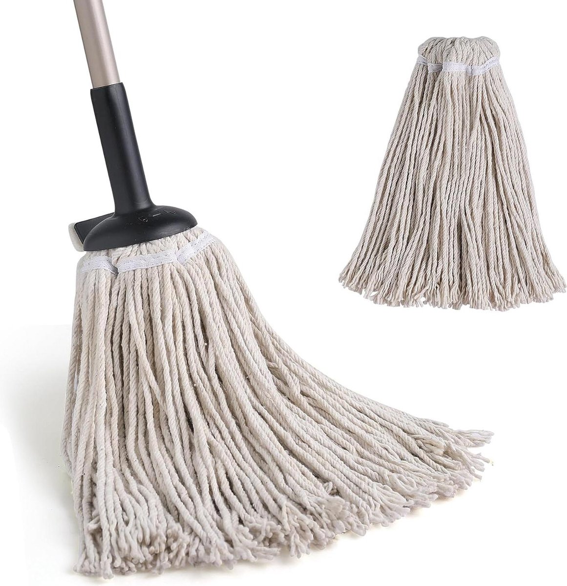 Goedkoopste Herbruikbare katoenen String Mop - verstelbaar - krasbestendig - klassieke dweil voor tegels en houten vloeren