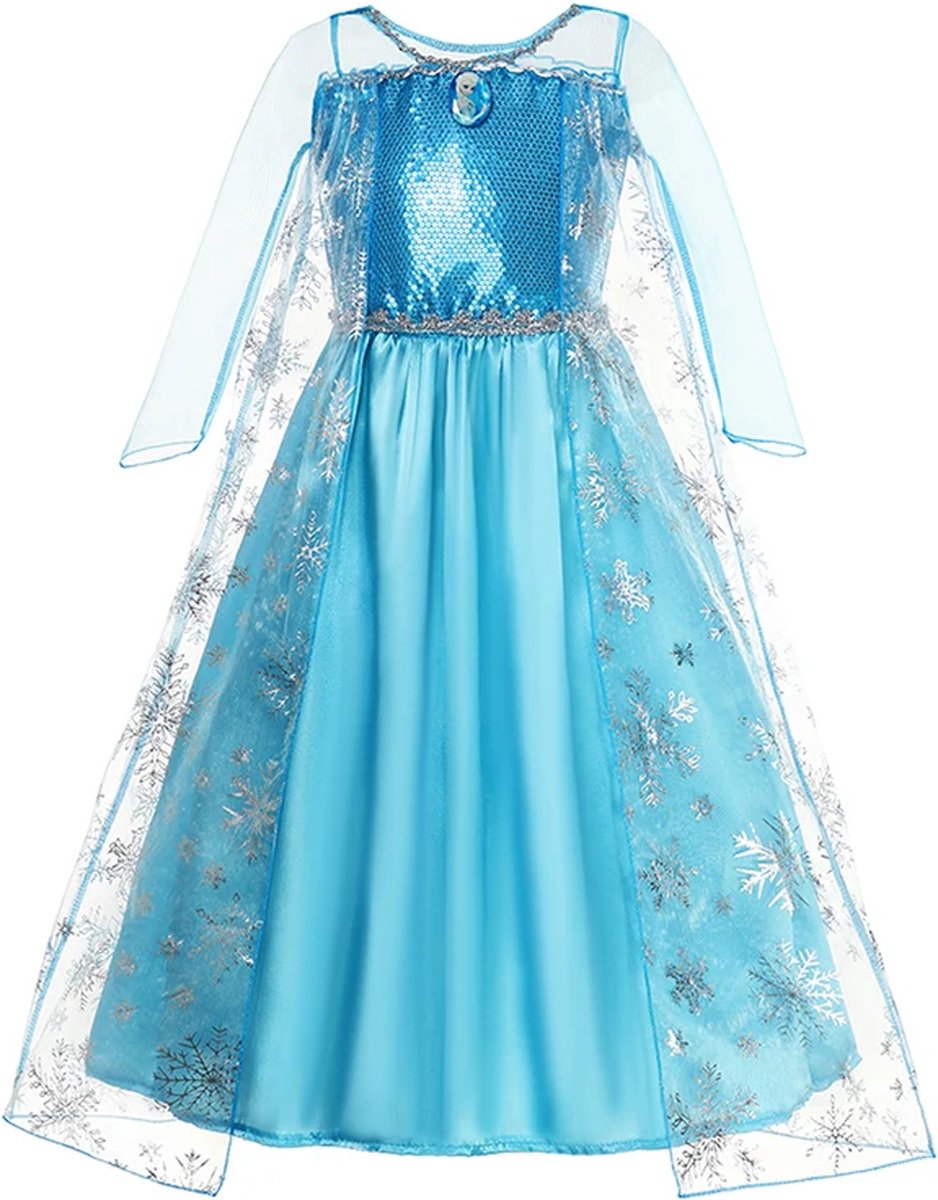 Prinsessen jurk - met accessoires - Kinderen - Elsa - Kostuum - Verkleed Jurk - Carnaval - Verkleed Spel - 4 jaar - 5 jaar - 6 jaar- 110/116 120 cm — afbeelding 3