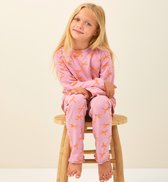 Little Label - pyjama meisjes roze strikjes - 6Y/110-116 - Zachte BIO Katoen
