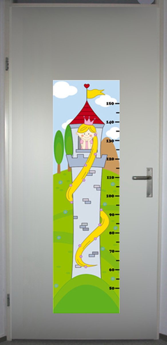Groeimeter 'Kasteel' - deursticker 35x126 cm
