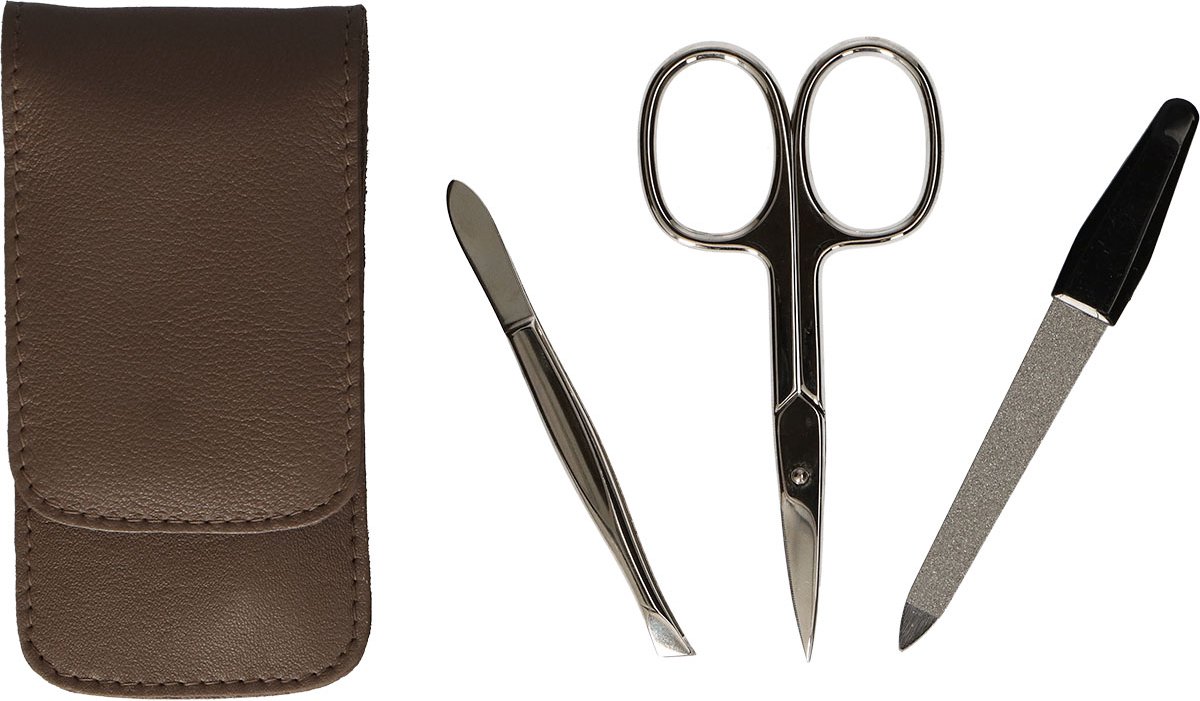 Erbe Solingen 3-delige Manicure Etui Taupe (ERBE9208)