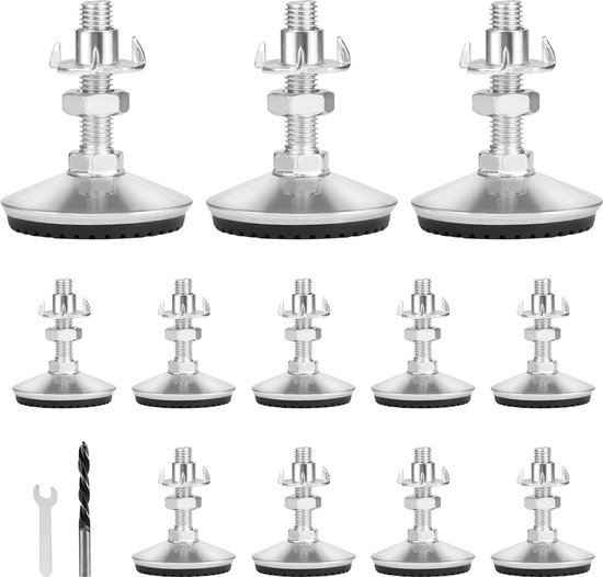 Verstelbare metalen tafelpoten met wielen en remmen - 2 stuks zware vervangende poten voor doe-het-zelf computer bureau/dressoir hoogte 41-62 cm zwarte afwerking