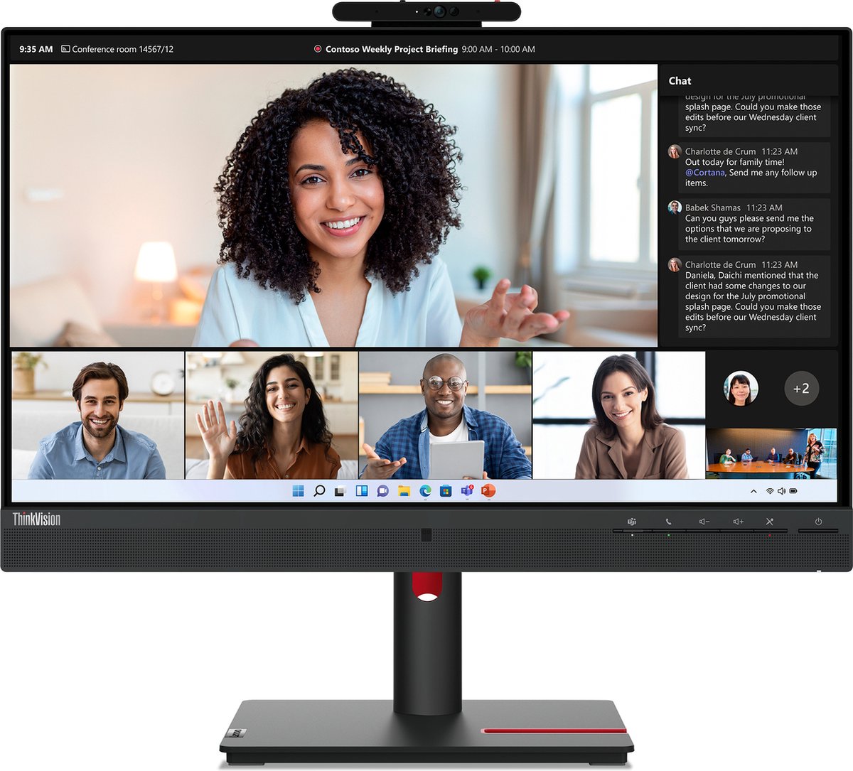 Lenovo ThinkVision T24mv-30 60,5 cm (23.8 ) 1920 x 1080 Pixels Full HD LED Zwart