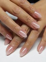 Vernieuwd! Press on nails soft gel - babyboom french ombre manicure - nagels - kort