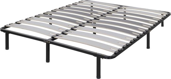 Foto: Jgs stijlvol en duurzaam metalen bedframe met lattenbodem op poten 150 x 200 cm 