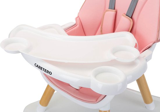 Caretero Tuva Kinderstoel Roze - Babystoel - Baby Eetstoel - Kinderstoeltje voor Peuter - Voor Kinderen van 6 Maanden tot 3-4 Jaar - Scandinavisch Design van Caretero — afbeelding 2