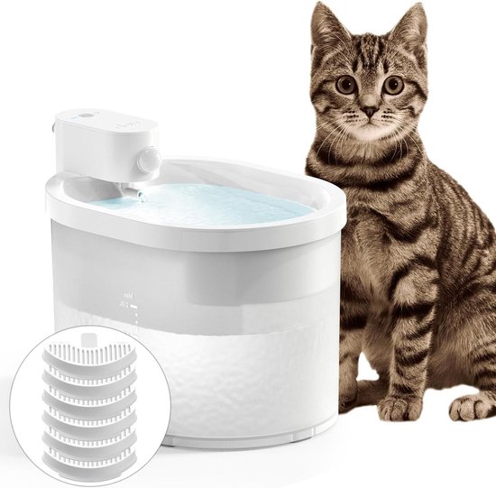 Kat drinkfontein kat waterdispenser, keramische huisdier, drinkwater automatisch, cyclus voer water stromen, kat fontein bekken hond, hond waterdispenser (wit keramiek