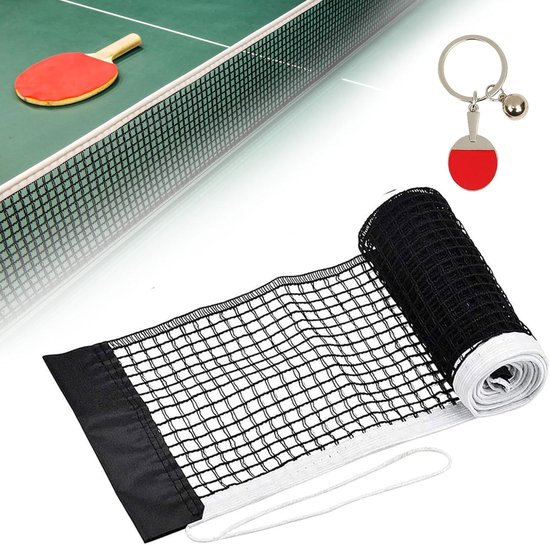 Intrekbaar tafeltennisnet, 190 (max.) x 19 cm, draagbaar, voor tafeltennistafel, bureau, keuken of eettafel