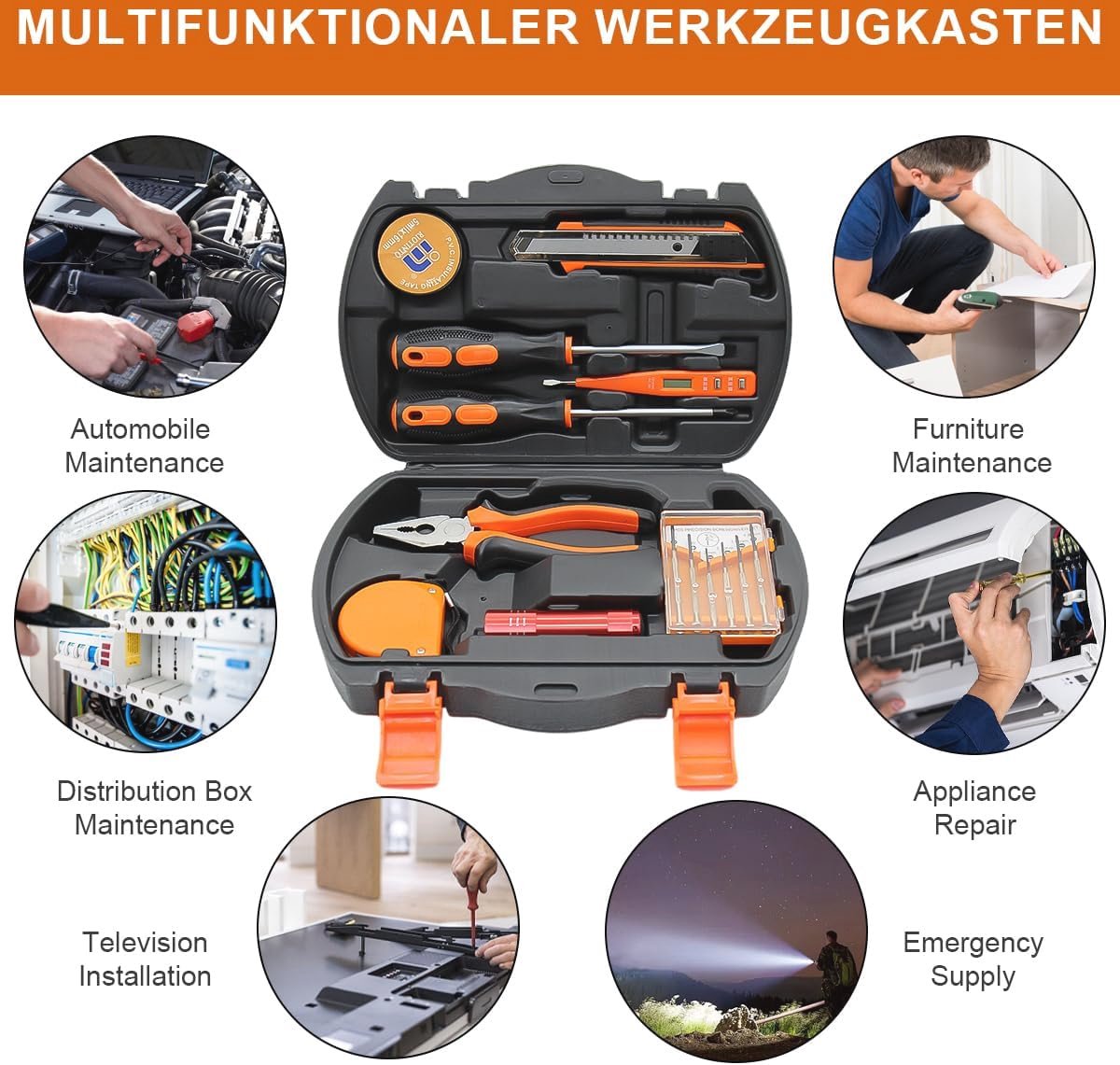 Mini Gereedschapsset voor Fiets en Auto - Draagbare Gereedschapskoffer voor Thuis en Garage — cadeau in Gereedschap - foto 7