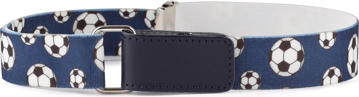 Ladeheid Kinderriem - Riem - Broekriem - Verstelbaar - Polyester - LA-TG-P15 - Dunkelblau/Bälle - 5-12 Jahre