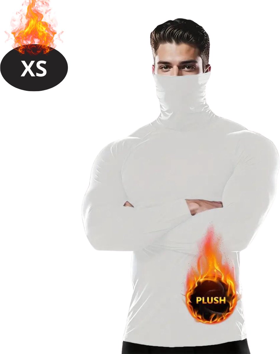 Livano Thermokleding Heren – Thermoshirt – Gezichtsverwarming – Nekverwarming – Winter – Lange Mouwen – Wit – XS Livano Thermokleding Heren – Thermoshirt – Gezichtsverwarming – Nekverwarming – Winter – Lange Mouwen – Wit – XS