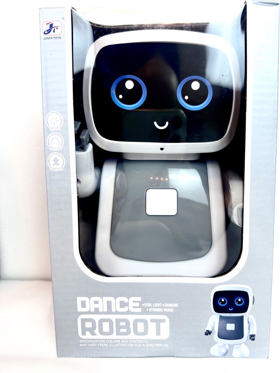 Robot met muziek - interactief speelgoed - lichtjes voor kinderen - levendige bewegingen - vrolijke muziek - stimuleert creativiteit - leuk voor feestjes - perfect cadeau - educatief en plezierig - speeltijd voor kinderen