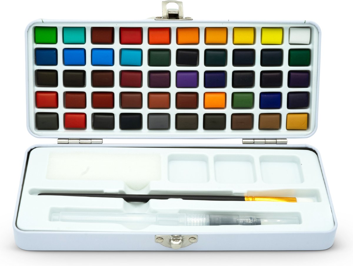 Mikkelhus Aquarelverf Set - Verfset met 50 diverse kleuren aquarelverf - Voor volwassenen — afbeelding 2