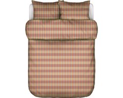 Marc O'Polo Hillan Dekbedovertrek Biologisch Katoenflanel Dark coral - Lits-Jumeaux - 240x200/220 cm