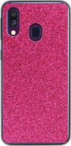 Coque Samsung Galaxy A40 - Plate avec structure pailletée rose - Coque de téléphone en Siliconen