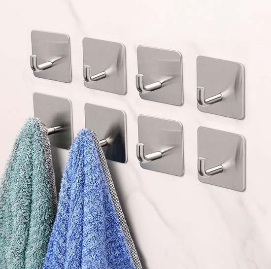 Antimbee Set van 10 multifunctionele grote zelfklevende haken om op te hangen, bananenhaak, zware zelfklevende haken 16,8 kg (max), kleverige wandhaken passen thuis, badkamer, keuken, kantoor en