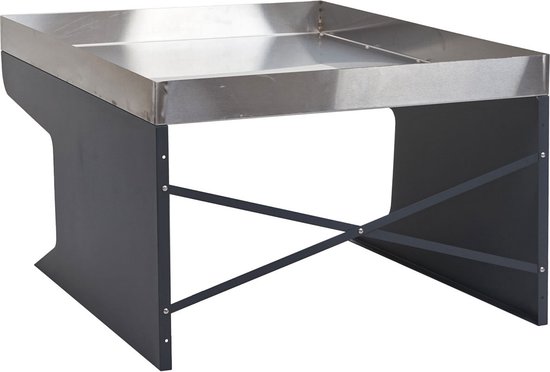 XL robotmaaier garage met plantenbak MCW-G60, overkapping voor grasmaaiers, metaal 47x70x100cm ~ roestvrij staal, antraciet van Merkloos	 — afbeelding 3