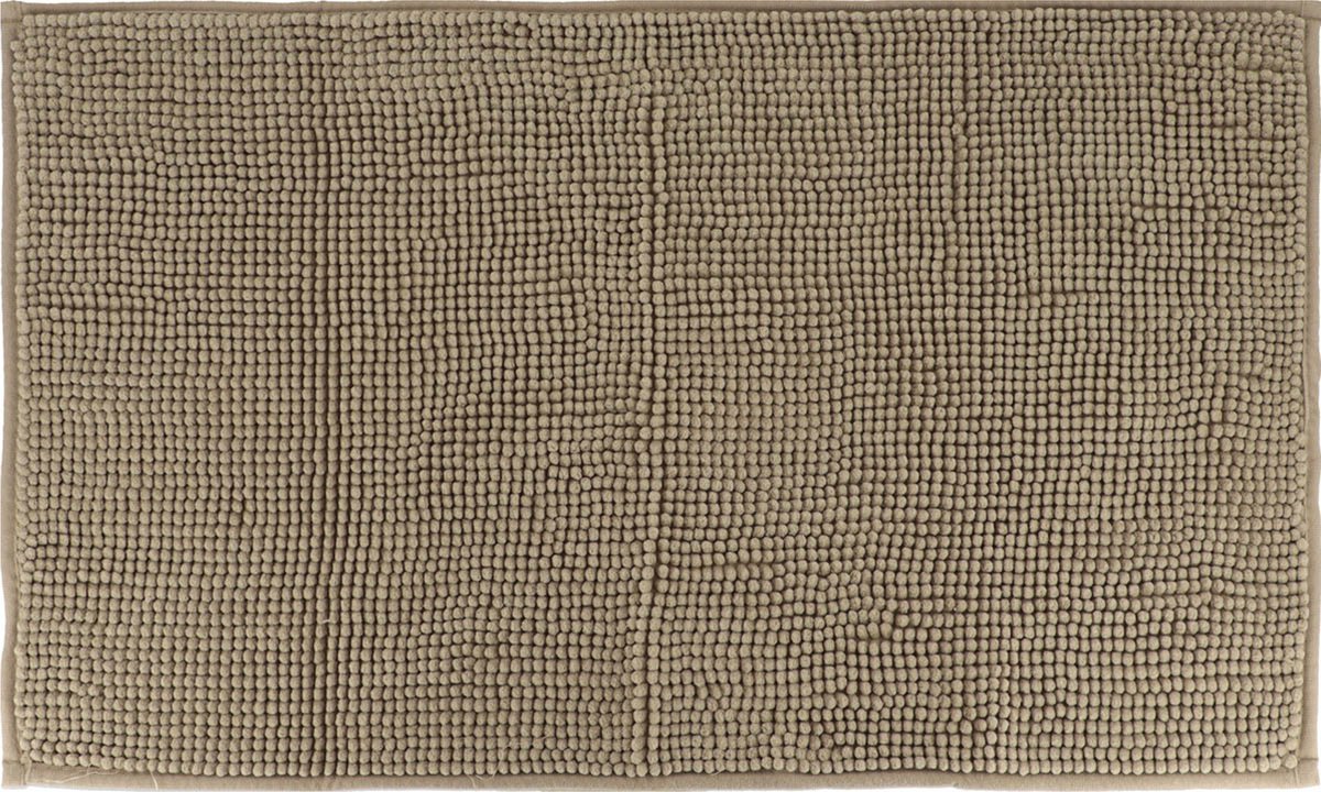 Tendance Badmat microfiber - laagpolig - taupe - 45x75 cm - absorberend - badkamer - antislip - zacht