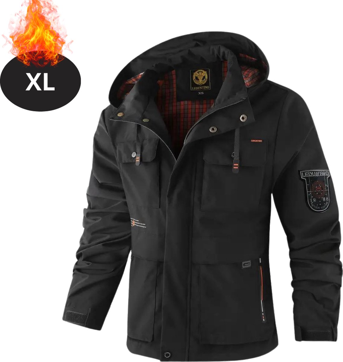 Livano Windjas Voor Heren Parka Lente & Herfst Jas Volwassen Windjack Windbreaker Outdoor Zwart