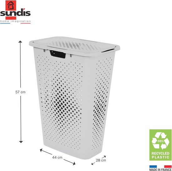 Premium wasmand 50 l ergonomische vorm - soft-touch handgrepen - grote