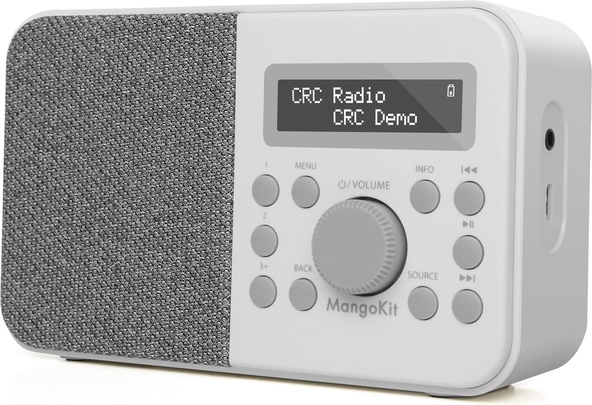 Draagbare DAB, DAB+ en FM Digitale Radio met Bluetooth Luidspreker, Wekker en Hoofdtelefoonaansluiting
