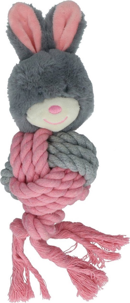 Bunny Puppy Ropey Ball – Hondenknuffel – Kalmerend – Grijs – 9 x 20 x 9 cm thumbnail 3