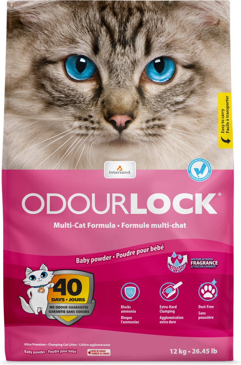 12kg ODOURLOCK Kattenbakvulling Babypoeder
