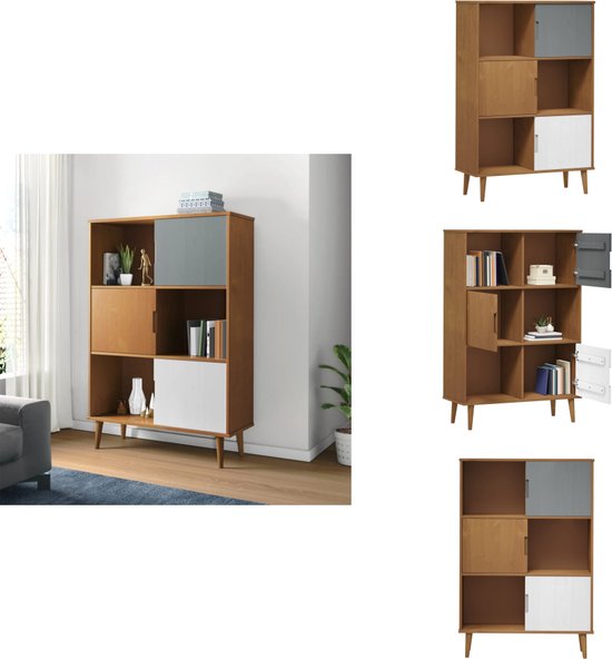 vidaXL Boekenkast 98x30x98 cm bruineikenkleurig, boekenschap