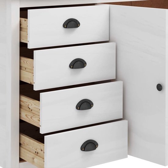 vidaXL Dressoir 110,5x35x80 cm massief grenenhout, kast, opbergkast, bijzetkast, wandkast, houten kast, opslagkast, kasten, wandkasten, opbergkasten