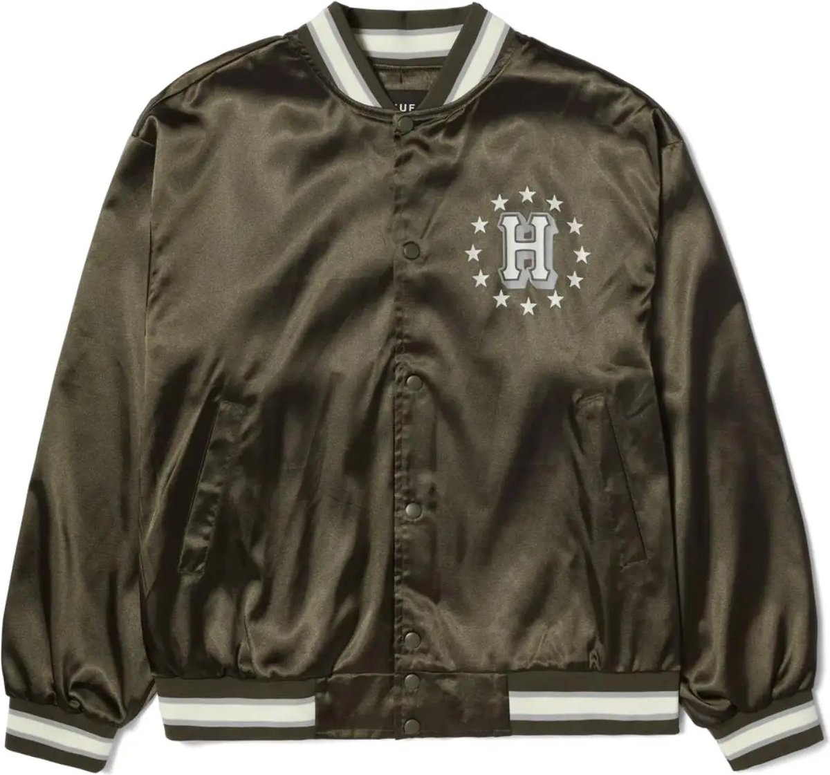 HUF Galactic Stack Baseball Tussenjas heren Donkergroen L