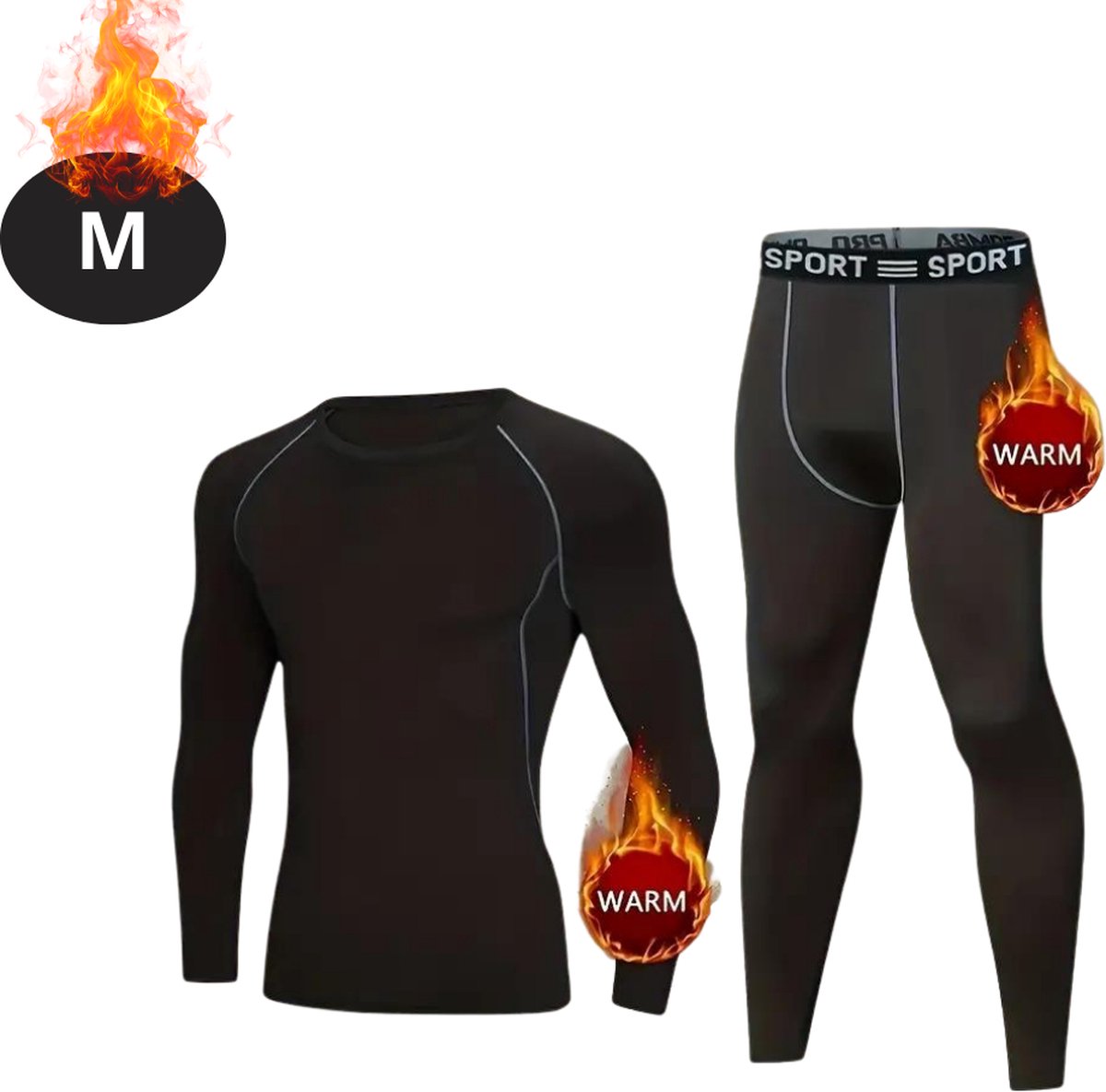 Nivard Thermokleding Heren – Thermobroek – Thermoset – Thermolegging – Winter – Thermoshirt – Gemengde Kleur – M