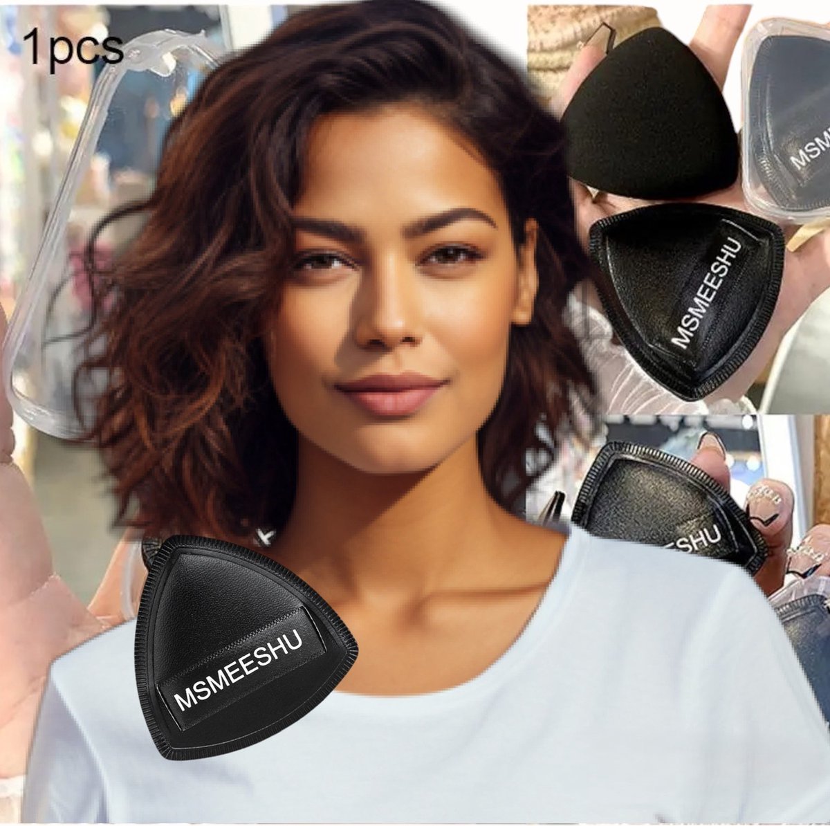 Goedkoopste 3 Stuk Beauty Blender | Zwart | Driehoek Blender spons voor make-up | Foundation blender | Applicator Make-up | Make-up spons | Make-up Ei | Wasbaar nat en droog | Powder puff driehoek | Zwart