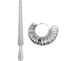 Purepeak Ringmaat Meter geschikt voor EU, Frans en US maten - Ring Sizer - Ringmeter - RVS