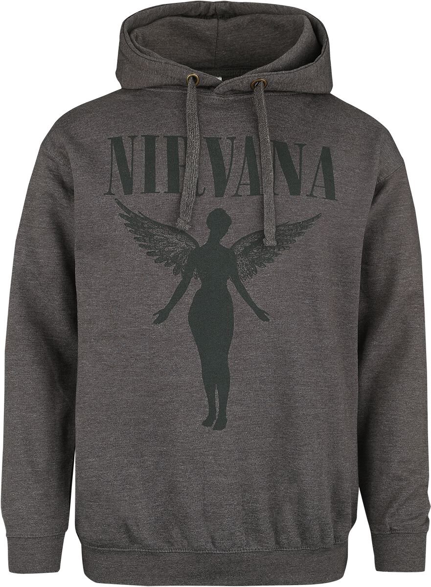 Nirvana Angel Heren Trui met capuchon - houtskool - M
