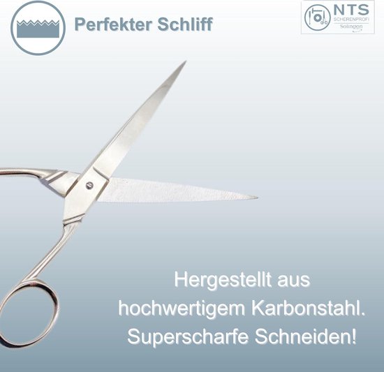Industriële Schaar NTS-Solingen Black Edition | Kleermakersschaar | Stofschaar Puntige Huishoudschaar