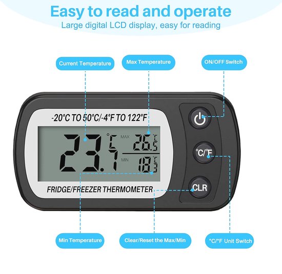 Digitale Waterthermometer, Waterdicht LCD-display, Bereik van Maximaal 60 M, Binnenontvanger, Praktische Accessoires voor Binnen
