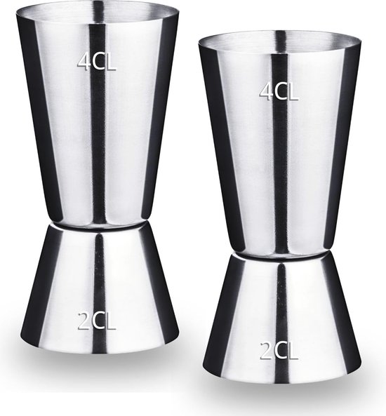 Cocktail Maatbeker Set - 2 stuks, 2cl & 4cl Dual Spirit Measure Cup ...