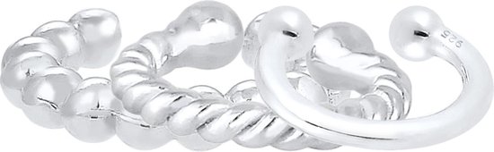 Elli Set Di Earcuff In Argento 925 Per Donna: Gioielli Da Orecchio Design Geometrico, Moda Moderna E Senza Foro - 4