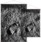 Apollo 11 lunar footprint (maanlanding) - Foto op Textielposter - 120 x 180 cm