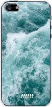 iPhone SE (2016) Hoesje Transparant TPU Case - Whitecap Waves #ffffff