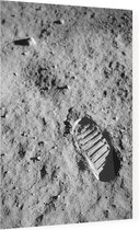 Astronaut footprint (voetafdruk op maanoppervlak) - Foto op Plexiglas - 60 x 80 cm