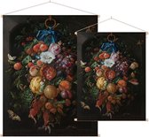 Festoen van vruchten en bloemen, Jan Davidsz. de Heem - Foto op Textielposter - 90 x 120 cm