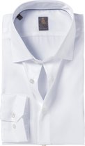 Jacques Britt overhemd - Como custom fit - satijnbinding - wit - Strijkvriendelijk - Boordmaat: 39