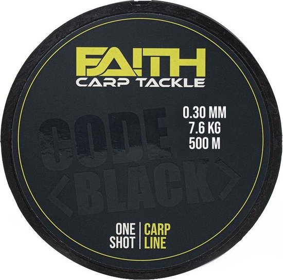 Faith Code Black One Shot - 500m - 0.30mm - 7.6kg - Nylon - Vislijn van Merkloos — afbeelding 5