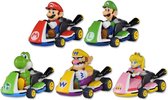Mario Kart autootjes - 1 verpakking - Speelgoedvoertuig met Pull Back