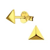 Oorbellen dames | Oorstekers | Gold plated oorstekers, gelijkzijdige driehoek | WeLoveSilver