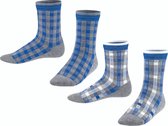 Esprit 2-PACK Ruit Sokken Kinderen 18166  3390 light greymel. 23-26