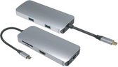 NÖRDIC DOCK-116 USB-C dockingstation HDMI 4K 30Hz ,USB 3.1 5Gbps , RJ45 Giga , SD en TF, Space grey