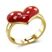 La Rosa Princesa Rood Hart ring - Zilver Goud Plating Meisje